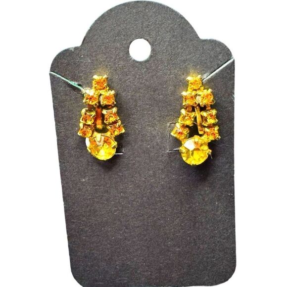 “Golden Glimmer” Screw back Earrings - Picture 1 of 4